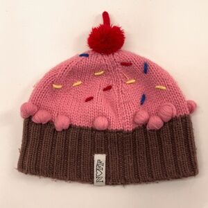NEFF Youth Knit Cupcake Winter Hat pink brown with cherry on top
